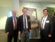 Federation Transportation Committee co--chair Jeff Parnes (Sully) with two additional Fairfax County Transportation Advisory Commissioners Alan Young (at large) and Kevin Morse (Braddock) at Dulles Matters Seminar