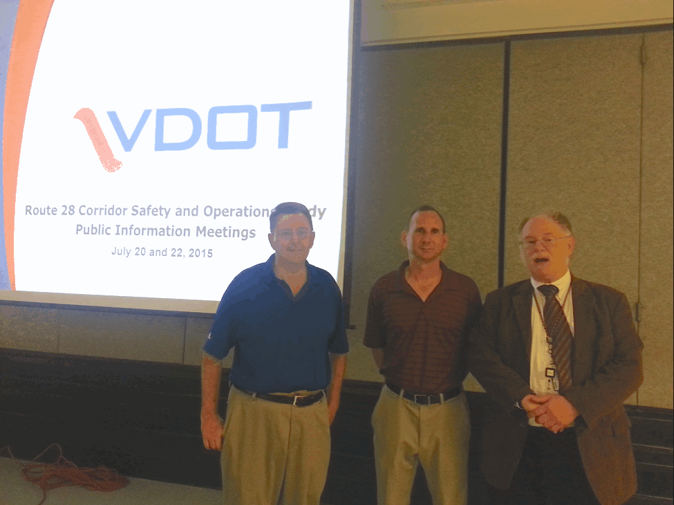 Mike Frey, Mike Coyle & Jeff Parnes at VDOT Rt 28 Corridor Safety & Operations PIM